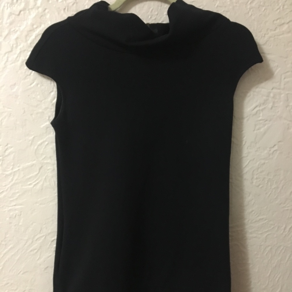 Black cowl neck box dress